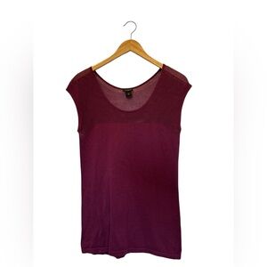 Ann Taylor Deep Purple Short Sleeve Top